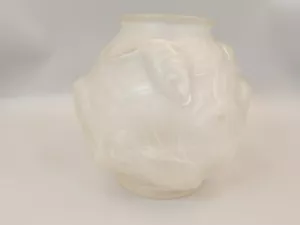 RARE LARGE FROSTED CZECH GLASS FISH BOWL/VASE - Picture 1 of 5