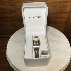 Rumours Womens Classic Gold Tone Leather Band Watch 8 inch - Picture 1 of 6