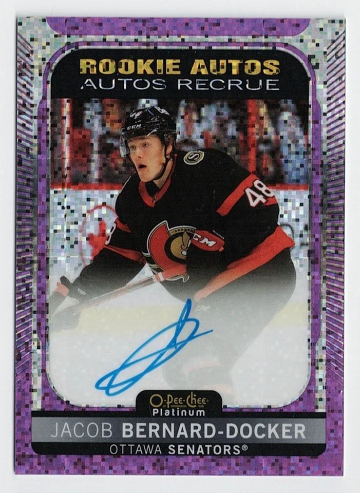 2021-22 O-Pee-Chee Platinum Violet Pixels Rookie Autograph Jacob Bernard-Docker - Image 1 of 1