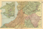 Central Wales. Cardigan/montgomery/radnor/pembrokeshire. Bacon 1896 Old Map