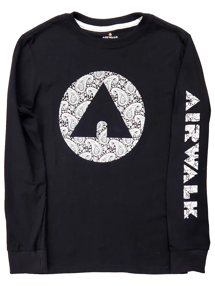 Camiseta Airwalk masculina preta manga comprida design paisley Airwalk - Imagem 1 de 1