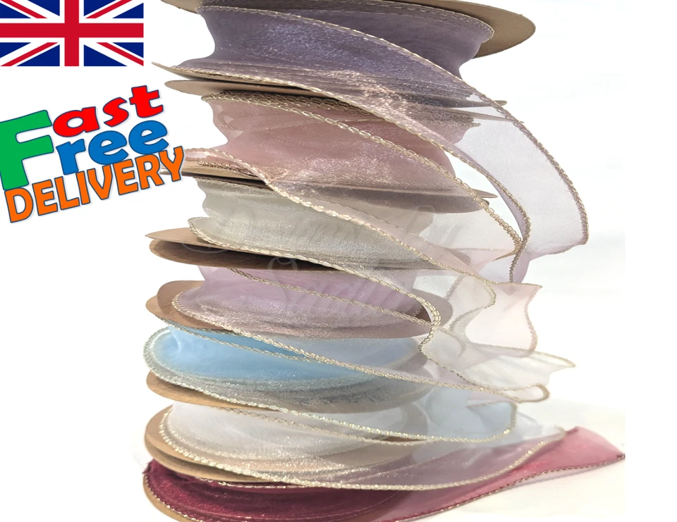 Organza Sheer Ribbon Chiffon Party Wedding Decoration Craft Sewing  4.5 cm width - Image 1 of 1