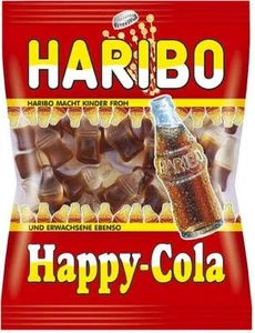 Haribo Gummi Happy Cola Bottles - FOUR PACK - 5oz Bags Cola Gummis FREE SHIPPING - Picture 1 of 1