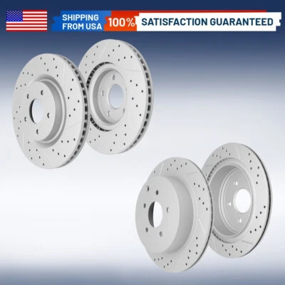 Rotores de freno de disco ranurados perforados delanteros y traseros Nissan Murano 2015-2023 Foto 1 de 4