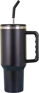 Stanley style Travel Mug, Tumbler with Straw and Lid, Insulated (black) - Picture 1 of 7