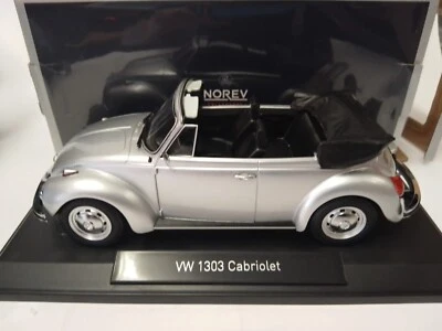 Norev Volkswagen Beetle 1303 Cabriolet silver 1973 1/18 188530 - Immagine 1 di 3
