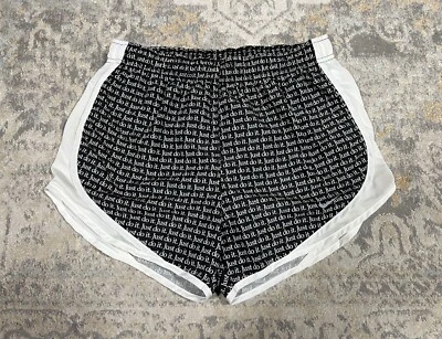 Pantalones Cortos Nike Para Mujer Talla S Negro Blanco Just Do It All Over Estampado Calzoncillo Forrado Foto 1 de 4