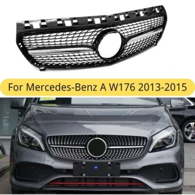 Diamond Style Black Front Bumper Grille For Merdedes-Benz A200 W176 2013-2016 - Изображение 1 из 4