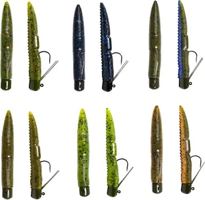 Lunkerhunt Pre-Manijado Ned Rig 1/4 oz gusano fino 3 pulgadas - Paquete de 3 gusanos palo NUEVO - Imagen 1 de 6
