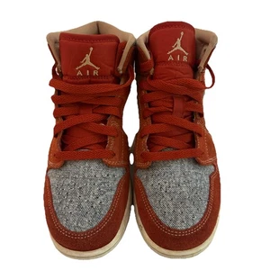 Nike Air Jordan YOUTH 1 Mid SE 'Denim Red' Size 5Y BLUE & RED JORDAN 1 - Picture 1 of 21