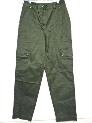 Pantalones cargo MICHAEL KORS verde jade bolsillo algodón orgánico talla 2 nuevos sin etiquetas  Foto 1 de 4