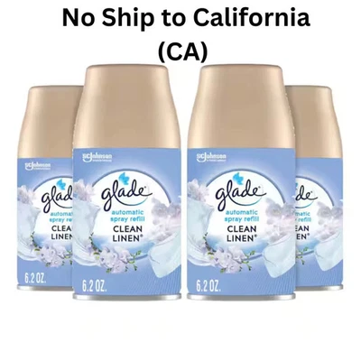 BRANDED Glade Automatic Air Freshener Refill Clean Linen 6.2oz 4-Pack Odor Eliminator