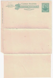 1880's Unused Grant 2-cent Green Letter Sheet, Scott #U-293 - Picture 1 of 1