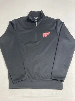 Detroit Red Wings Antigua Small Black Pullover 1/2 Zip Shirt - Image 1 of 4