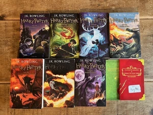 J K Rowling HARRY POTTER full set of 7 plus QUIDDITCH & FANTASTIC BEASTS pbk - Imagen 1 de 3