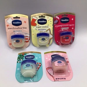 Vaseline Mini Lip Therapy Jars Pomegranate Sugar Cookie Marshmallow Mint Bubbly - Picture 1 of 3