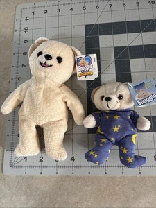 Oso Acurrucado 1999 con etiqueta y 2001 usado Nighttime Snuggles Bear Bean Bag Peluche - Imagen 1 de 10