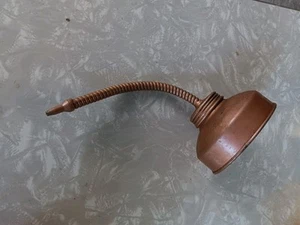 Vintage Thumb Pump Oiler, 9" Oil Can, Brass color and flexible spout - Picture 1 of 6