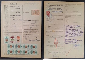 SCARCE 1964 Hungary Cattle Farmer Stamped Document with 12 extra stamps Used - Picture 1 of 5