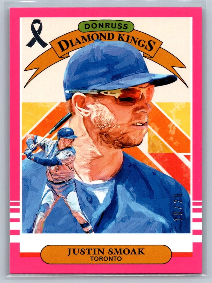 2019 Donruss #4 Justin Smoak Mother's Day Ribbon #/25 - Image 1 of 2
