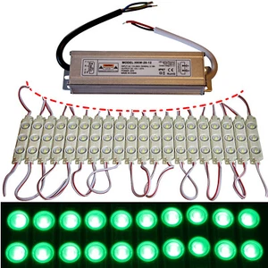 LED Module+Supply - Green - Advertising - 12V - 3x 5730 SMD Chip Injection Light - Picture 1 of 9