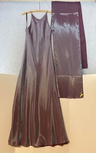 Maxi vestido sin mangas vintage talla 8 púrpura irridiscente con chal •10 cosas que odio - Imagen 1 de 17