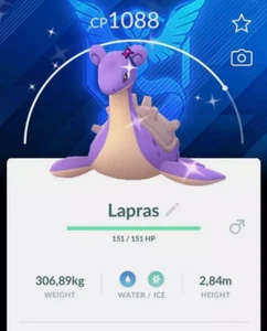 !!! Pokémon GO NEW SHINY LAPRAS Blanche Costume Trade Kostüm Schillernd Tausch ! - Bild 1 von 2