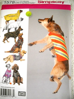 Simplicity 1578 Large Dog Clothes Sewing Pattern - Image 1 of 2