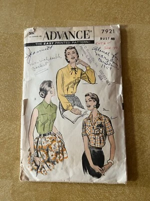Advance Pattern 7921 ~ Size 40 ~ CUT & CHECKED ~ * ~ * ~  * ~ * Listing MP 53 - Image 1 of 2