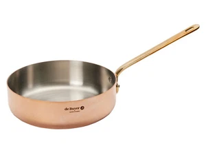 DE BUYER Inocuivre Service 9.5" Copper Saute Pan with Brass Handles - Picture 1 of 1