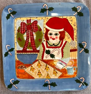 Susan Paley by Ganz Christmas Plate "Christmas Cookies" 11" x 11" Square EUC - Picture 1 of 7