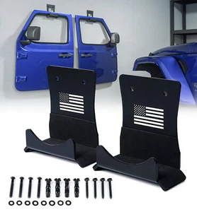 2x Colgadores de puerta de montaje en pared con bandera para Jeep Wrangler 1956-2024 TJ LJ JK JL JT - Imagen 1 de 7