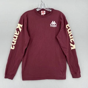 Kappa Crewneck Logo Long Sleeve T Shirt Mens Medium Burgundy Red Cotton - Picture 1 of 12