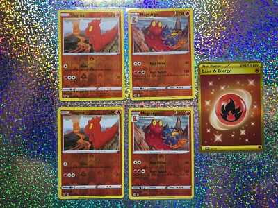 Pokemon TCG Secret Rare 230/197 Basic Fire Energy; Reverse Holo 035/264 Magcargo - Image 1 of 4