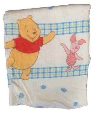 Disney Winnie The Pooh And Piglet Baby Receiving Blanket 100% Cotton RN 102074 - Image 1 of 4