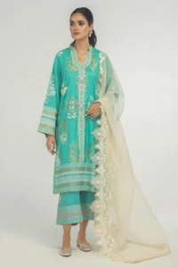 NWT SANA SAFINAZ Size XS Embroidered Raw Silk Kurti Pakistani Designer Indian - Picture 1 of 7