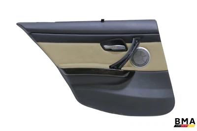 BMW M3 E90 Rear Left Bamboo Beige Leather Door Panel 2008 - 2011 OEM - Image 1 of 4