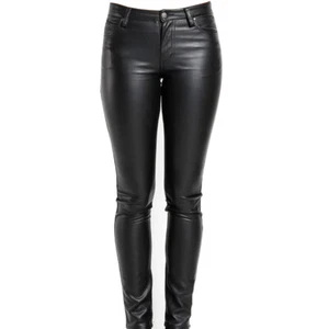 Women's Lambskin Leather Legging Pant Ladies Fashion Trouser Jeans Sexy Black - Picture 1 of 4