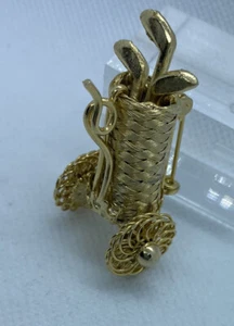 Bolsa de Golf con Club Broche Tono Dorado Diseño Texturizado Trenzado Tejido - Imagen 1 de 1