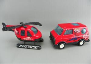 Vintage 1980 Buddy L Spiderman DieCast Spider Copter / Van Vehicle Lot Mfg Japan