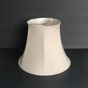 Lt Beige Fabric Bell Lampshade Cloth Lining Spider Fitter 13 3/8" W x 10 5/8" T - Picture 1 of 10