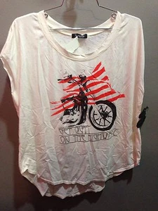 $47 NWT Signorelli Brand Solid White Motorcycle Sleeveless T Shirt Size Small - Picture 1 of 2