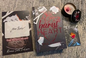 The Burnt Heart By Mae Pierce Romance Cartel Exclusive Signed w Candle + Pin - Imagen 1 de 8