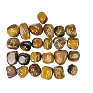 Tiger Eye Rune stone - Tiger Eye Rune Stone set - Elder Futhark Runes set - Picture 1 of 5