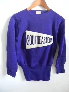 50's Southeastern (Detroit MI) HS Cheerleader's Varsity 100% Virgin Wool Sweater - Picture 1 of 4