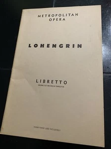 Vintage Metropolitan Opera Libretto LOHENGRIN 1963 - Imagen 1 de 3