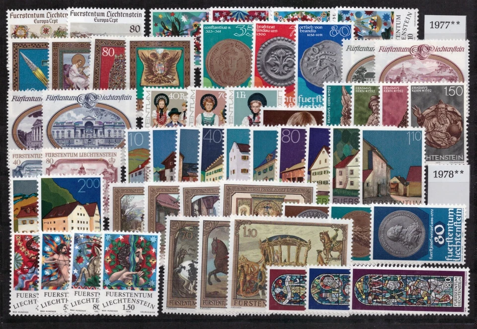 AM0643) Liechtenstein 1977/1978 complete yearsets MNH - Image 1 of 1