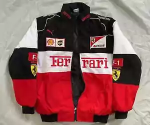 Ferrari jacket | Embroidered patches & Cotton padded Unisex Jacket - Picture 1 of 2