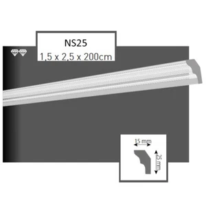 Weiße Styroporleisten (15 mm x 25 mm), unterschiedliche Muster und Mengen! NS25 - Afbeelding 1 van 7