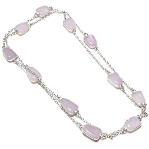 Pink Rough Druzy Handmade Gemstone Jewelry Necklace S- 36"
